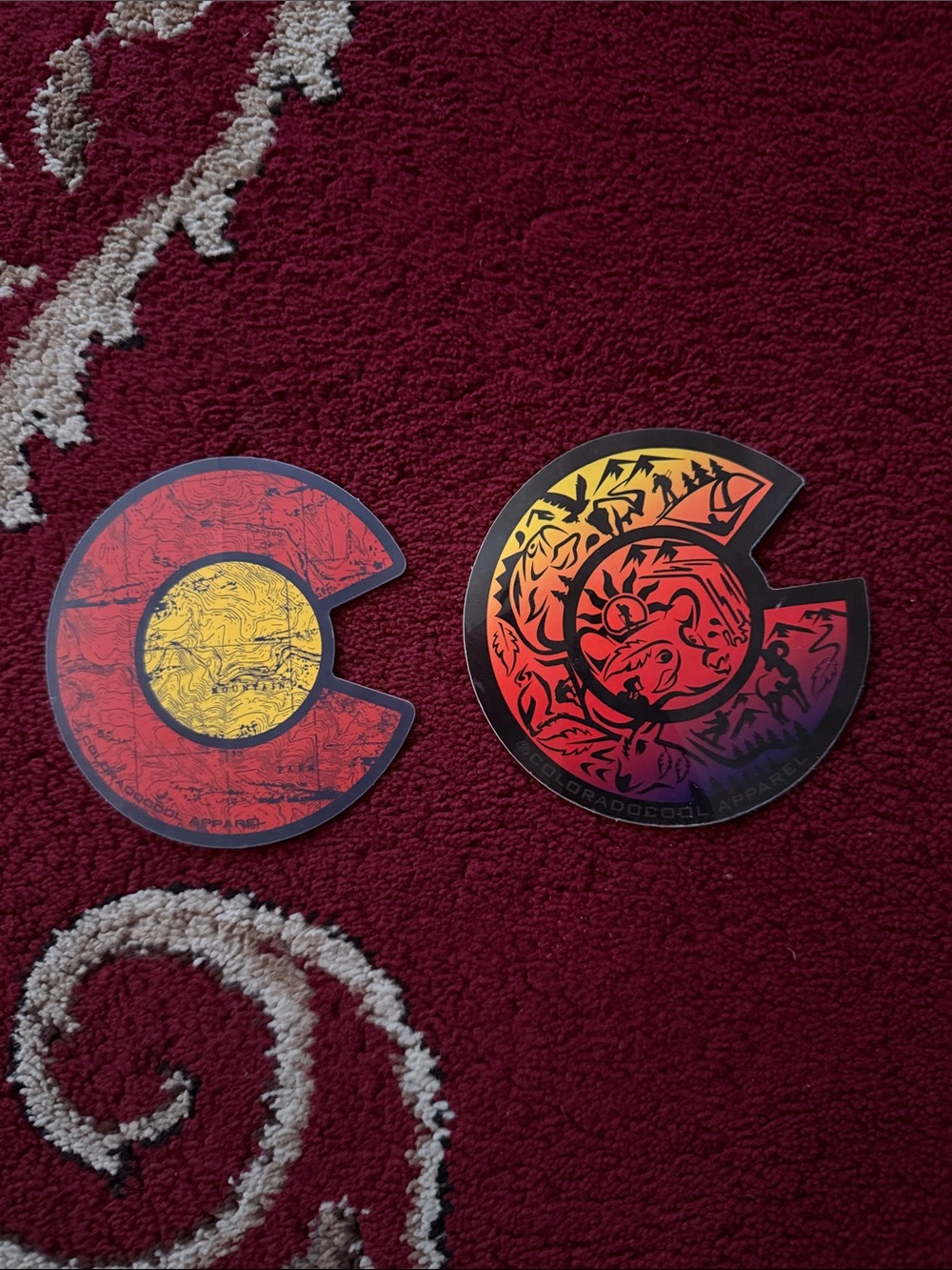 Colorado-Inspired Decorative Sticker Set — Red, Yellow, Orange Gradient